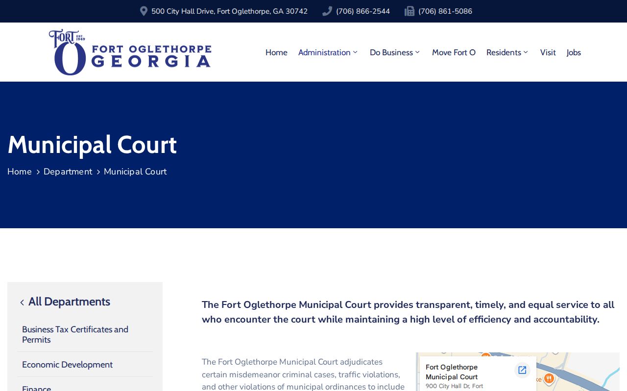 Fort Oglethorpe court docket Municipal Court information